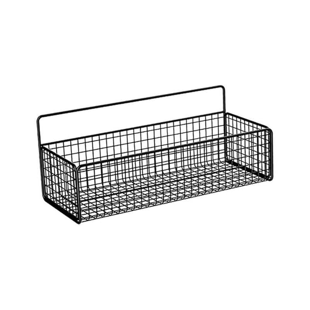 Cesta De Almacenamiento Del Gabinete Cesta De Alambre De Acero Resistente Para Frutas Verduras Snacks Negro L