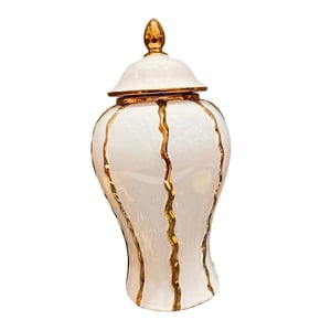 Magideal - Florero De Cerámica De La Artesanía De La Exhibición Del Almacenamiento Del Tarro Del Jengibre De La Para La Decoración De La Sala De Estar 16Cmx16Cmx30Cm