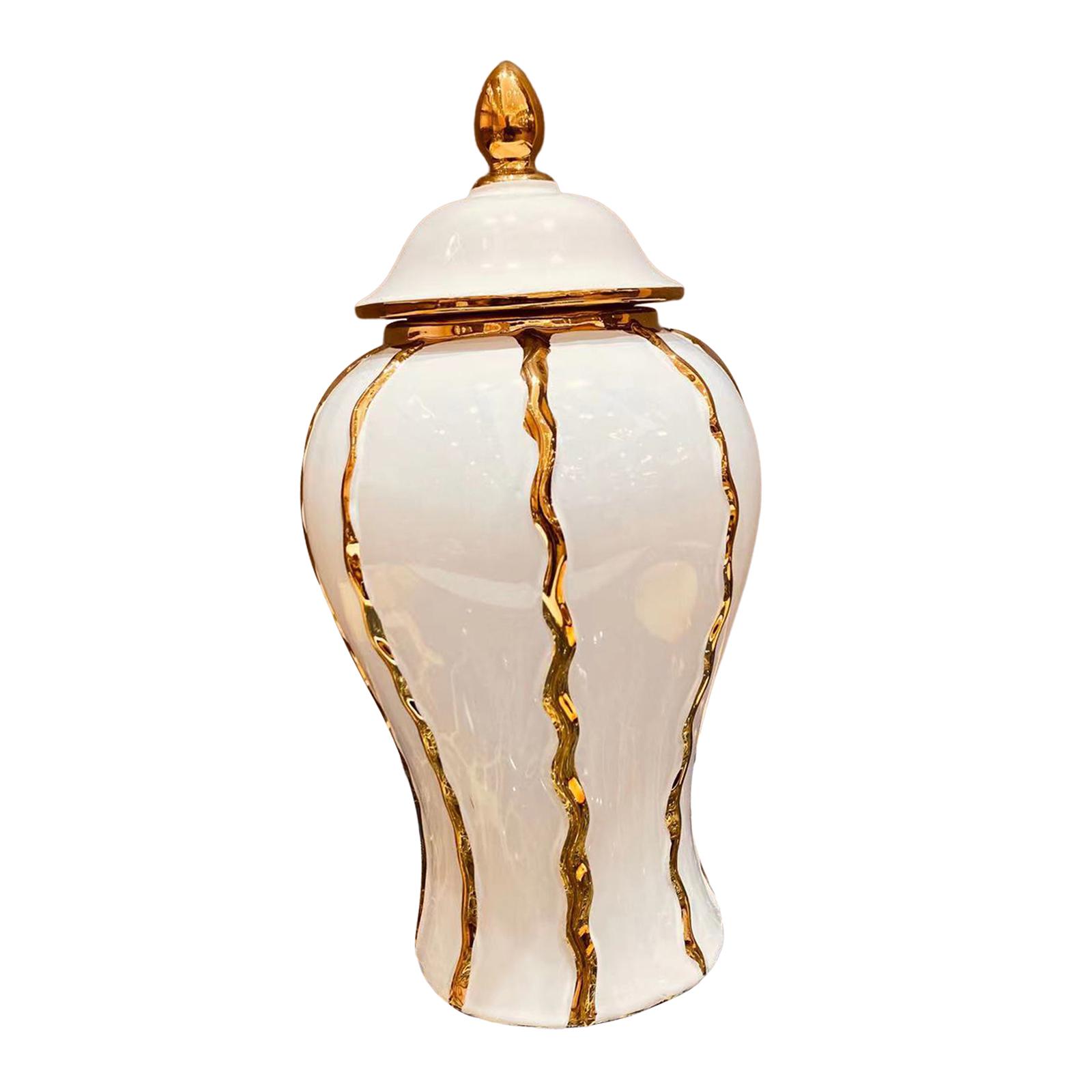 Magideal - Florero De Cerámica De La Artesanía De La Exhibición Del Almacenamiento Del Tarro Del Jengibre De La Para La Decoración De La Sala De Estar 16Cmx16Cmx30Cm