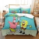 thumbnail image 3 of Fundas nórdicas de Bob Esponja con estampado 3D de personajes de anime, funda de edredón para niños y niñas con cierre de cremallera, juego de ropa de cama de microfibra suave., 3 of 3