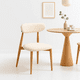 thumbnail image 2 of Silla Bear de Tela con Patas Metálicas Madera - Crema, 2 of 7