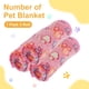 thumbnail image 2 of Manta para mascotas Uxcell, manta de franela con huellas impresas, 21x30 pulgadas, (rosa, 1 paquete 3), 2 of 7