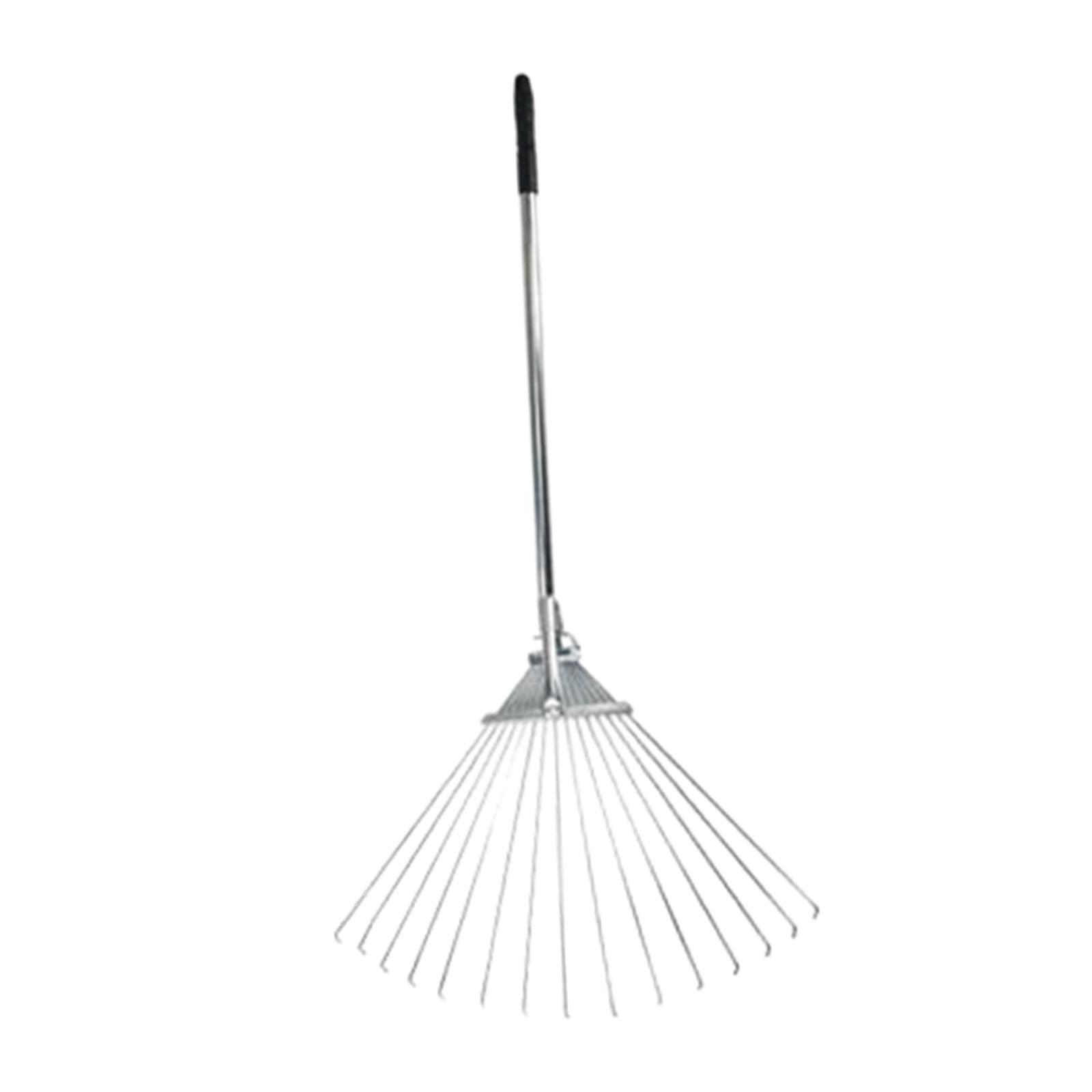 Ioensy - Rastrillo Con Mango Retráctil De 65 Pulgadas Para Mantenimiento De Césped Y Limpieza De Jardinería