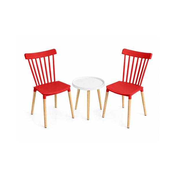 Set de Terraza Windsor Magic - Blanco / Rojo