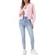 thumbnail image 2 of INSPIRE CHIC Chaqueta Vaquera Recortada de Manga Larga sin Cuello con Botones para Mujer, Regreso a Clases, Rosa Pálido XS, 2 of 6