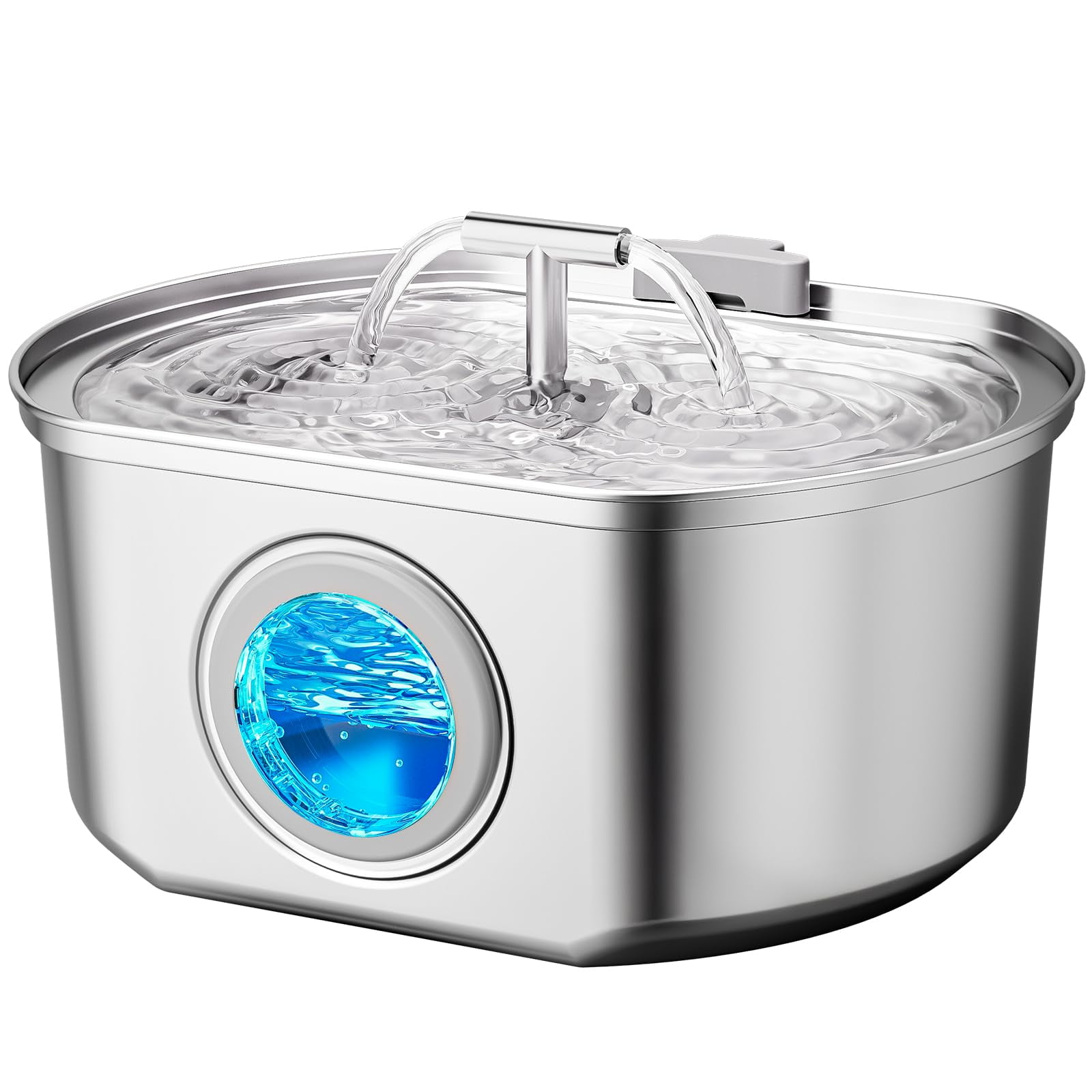 Fuente De Agua Para Gatos Neareal De Acero Inoxidable De 3,2 L Con Filtro