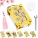 thumbnail image 1 of Mini prensa flores llavero kit completo oro metal miniatura conservación senderismo manualidades, 1 of 4