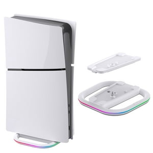 Soporte Vertical Aaronmei Ps5 Slim Blanco Con Luces Rgb