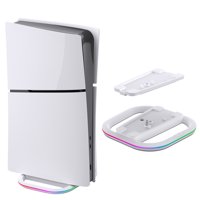 Soporte Vertical Aaronmei Ps5 Slim Blanco Con Luces Rgb
