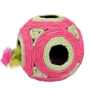 Genérico - Pelota De Sisal Con Sonajero Para Gatos Fuscia