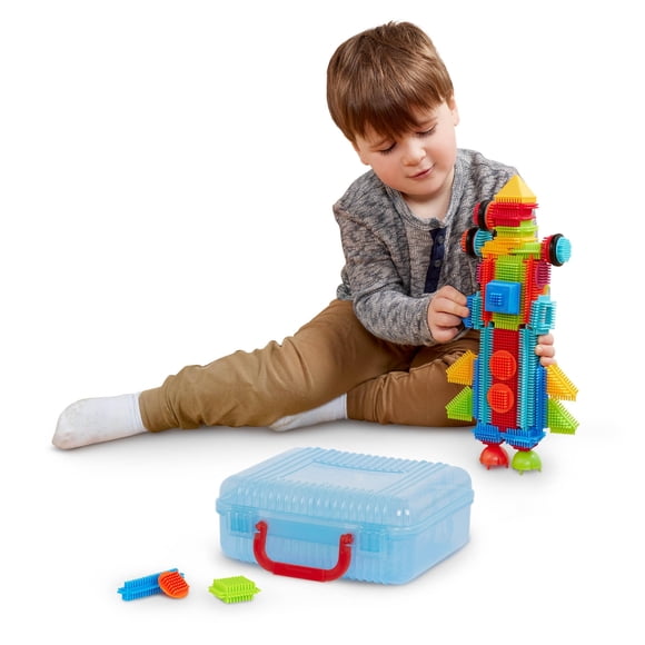 Bloques de cerdas Battat de Building Blocks, 50 unidades con funda de transporte, 2 unidades