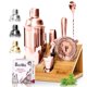 thumbnail image 1 of Kit de bartender Barillio color oro rosa de acero inoxidable, 10 piezas, con soporte, 1 of 6