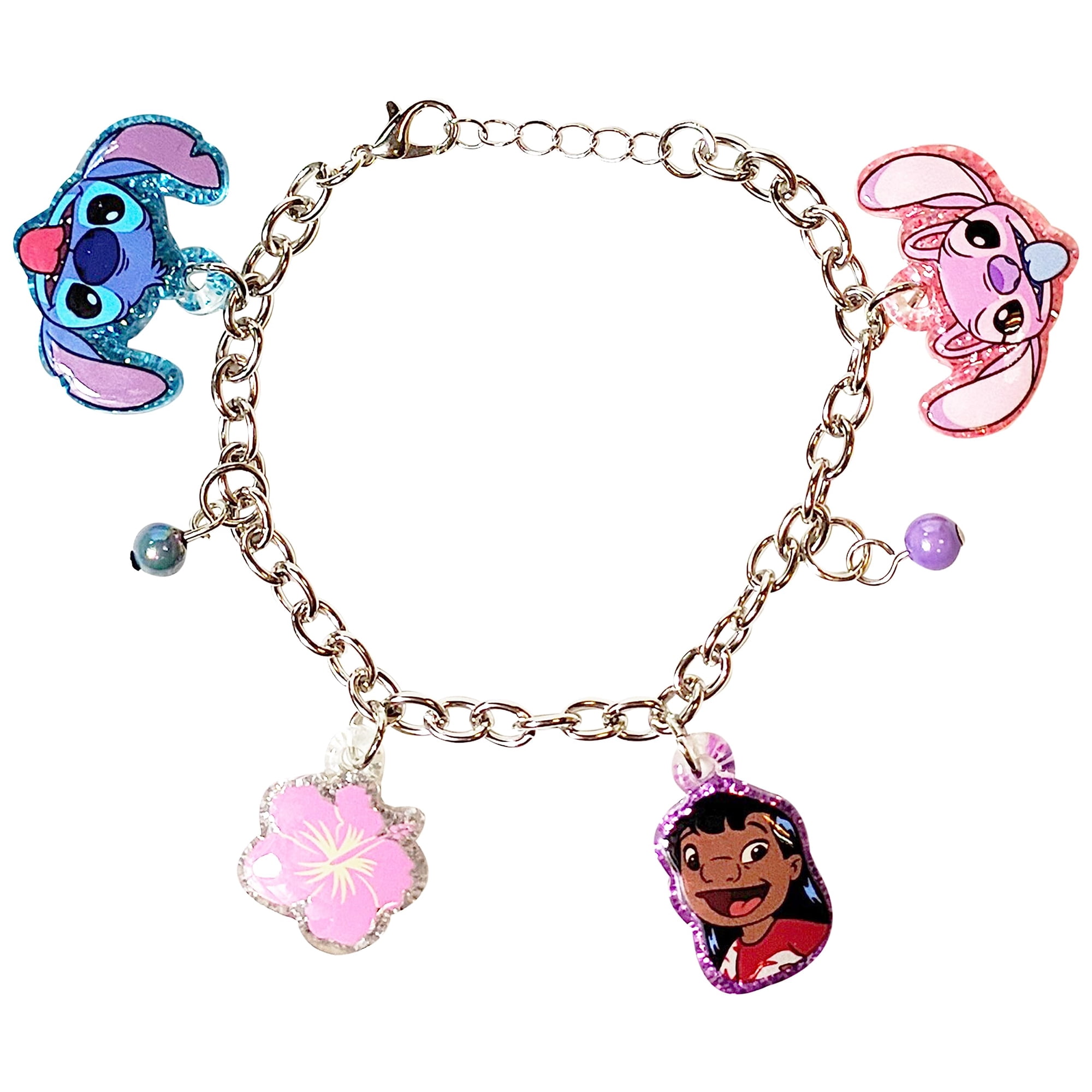 Pulsera Luv Her Lilo And Stitch 7 Con Dijes De Metal, Más De 3 Años