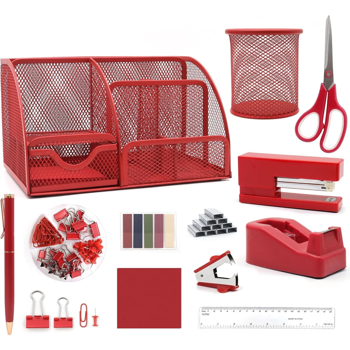 Organizador De Escritorio Shellvcase 12 En 1 Rojo Oficina