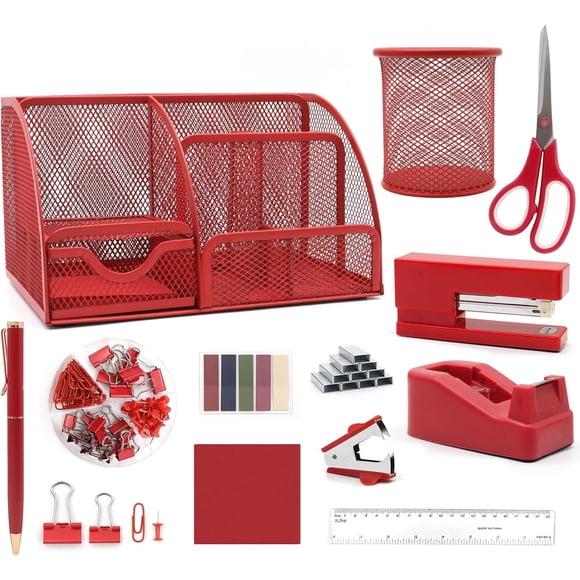 Organizador de Escritorio Shellvcase 12 en 1 Rojo Oficina