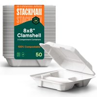 Contenedores Para Preparación De Comidas Stack Man, 50 Unidades, 20 X 20 X 8 Cm