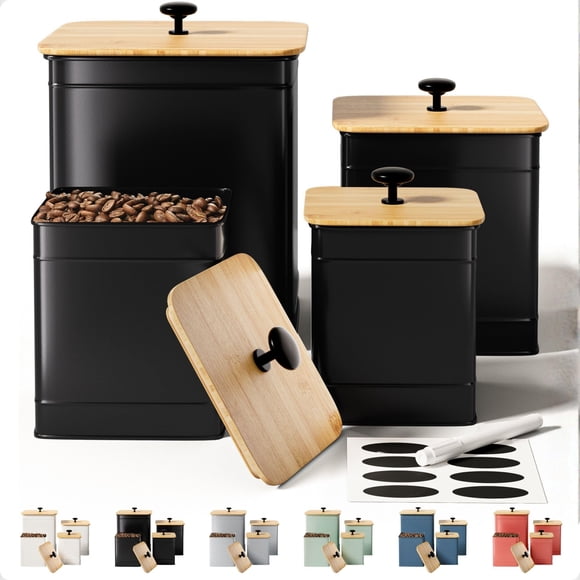 Juego de recipientes de cocina HB Design Co. Big Iron Black, 4 piezas