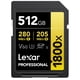 thumbnail image 1 of Tarjeta de memoria Lexar GOLD Series Professional 1800x de 512 GB, 1 of 8