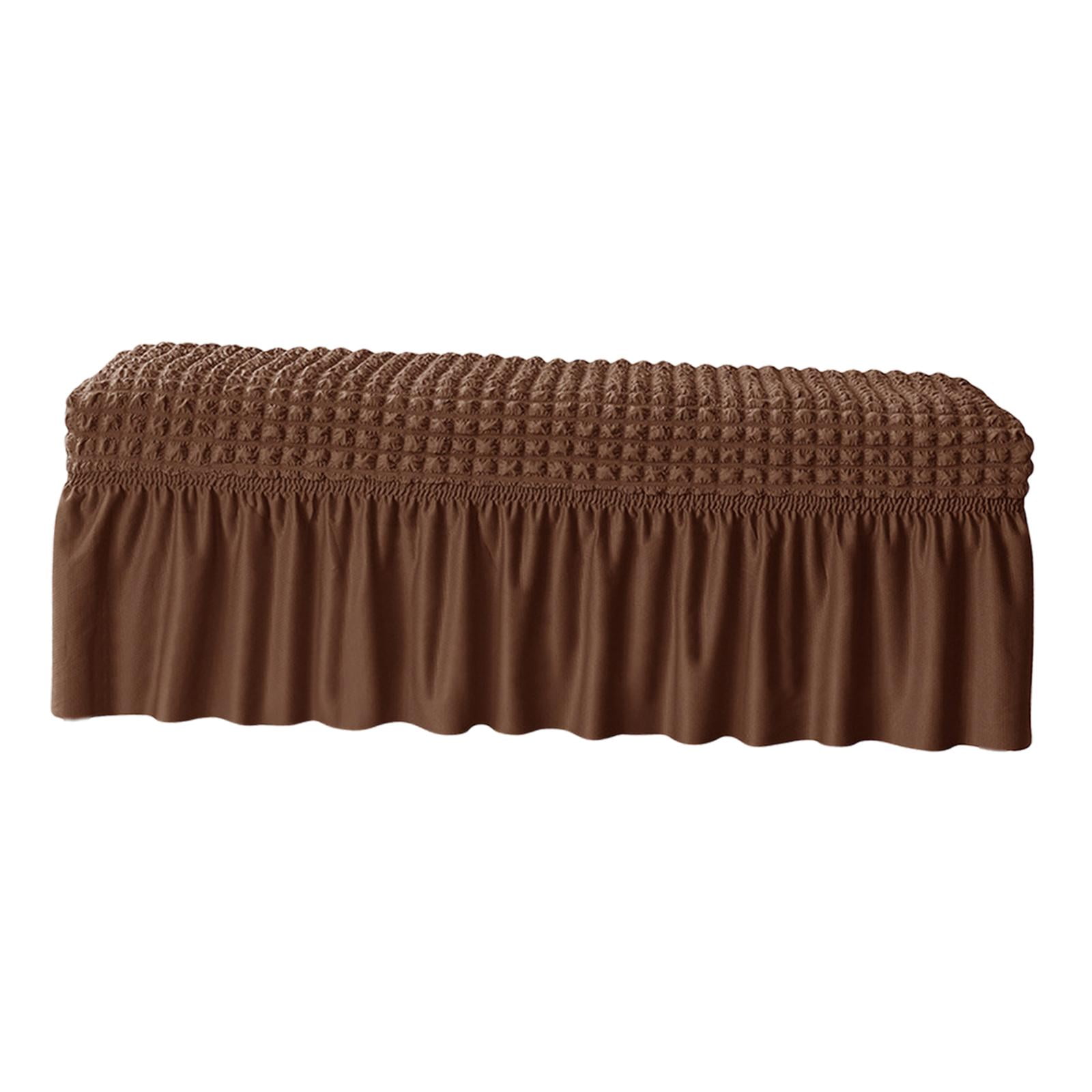 Magideal - Funda De Asiento De Banco Protector De Banco De Comedor Fundas De Silla Elásticas Elásticas Funda De Silla Larga Funda Protectora De Asiento De Banco Color Café