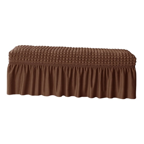 Magideal - Funda De Asiento De Banco Protector De Banco De Comedor Fundas De Silla Elásticas Elásticas Funda De Silla Larga Funda Protectora De Asiento De Banco Color Café