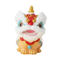 Bothyi - Estatua De Danza Del León Chino, Adorno De Mesa Artesanal Para El Hogar, Gabinete, Granja, Rojo