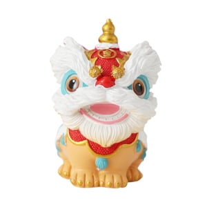 Bothyi - Estatua De Danza Del León Chino, Adorno De Mesa Artesanal Para El Hogar, Gabinete, Granja, Rojo