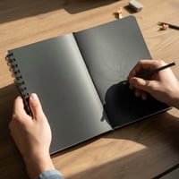 Alinsa - Croquera Carta Tapa Negra Hojas Negras 50 Hjs