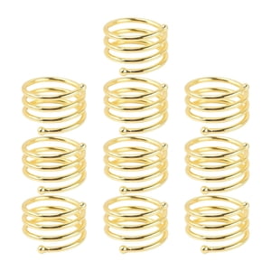 Bothyi - 10 Servilleteros Elegantes De Metal Decorativos Para Banquetes, Halloween, Acción De Gracias, Dorados