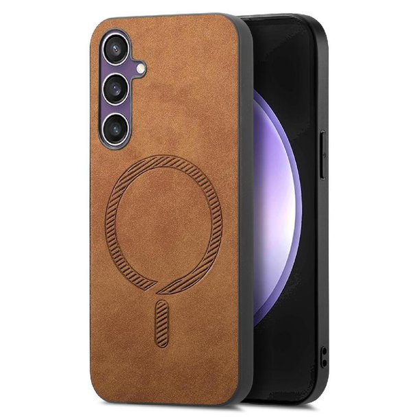 Magnetic Slim Case for Samsung Galaxy S23 FE with Camera Guard & Anti-Scratch Back Brown