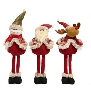 Genérico - Set 2 De Muñecos Navideños Patas Largas 65Cm Rojo