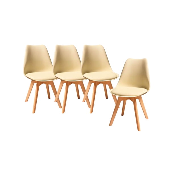 SILLA TULIP ECOCUERO CREMA