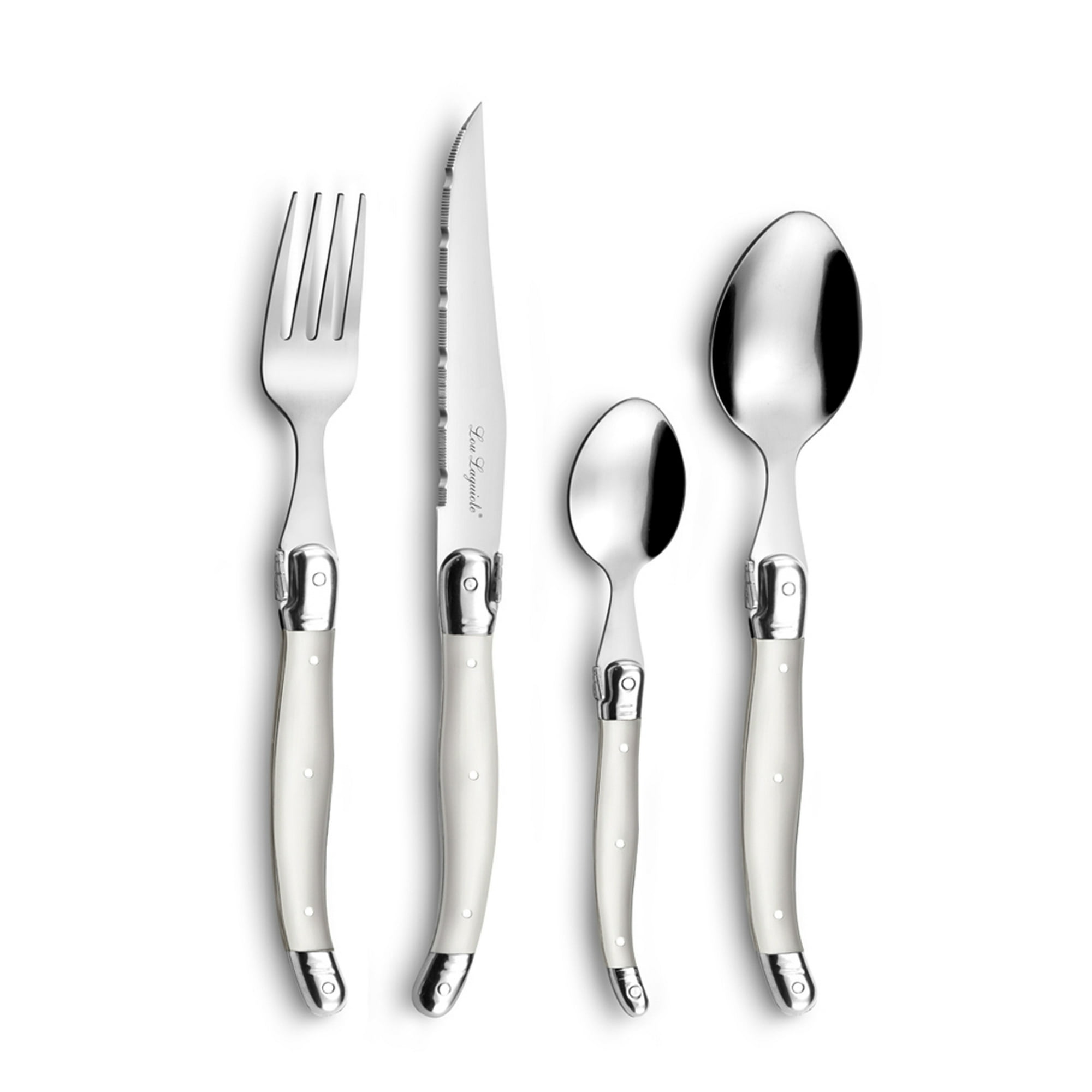 Lou Laguiole - Juego Cuchilleria Perla Tradition, 6 Personas, 24 Pz