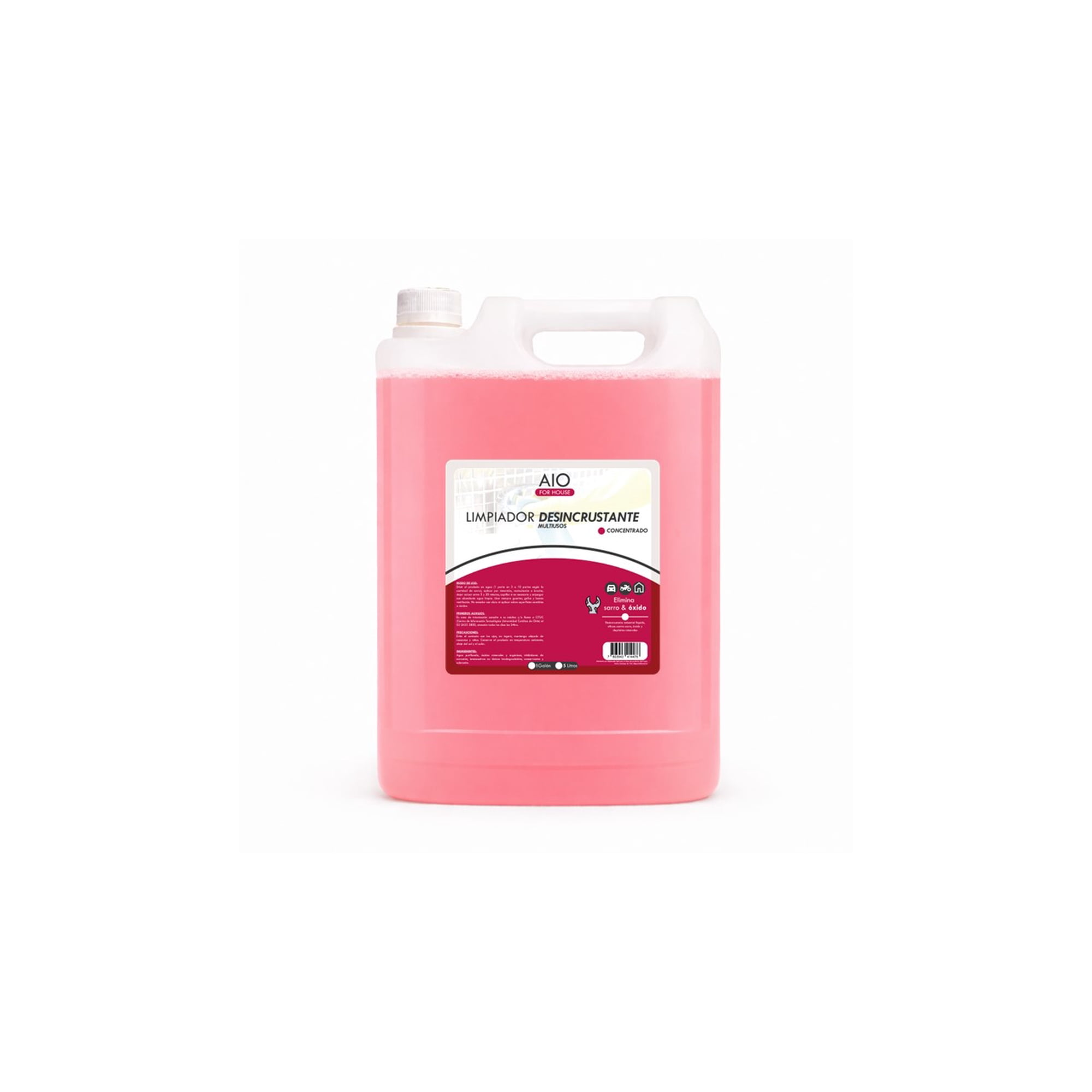 Aio - Limpiador Desincrustante De Sarro, Cal, Oxido 5 Litros Rojo