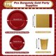 thumbnail image 3 of Set de Fiesta Uiifan de 194 Piezas, Burgundy y Oro, 23 cm y 18 cm, 3 of 3