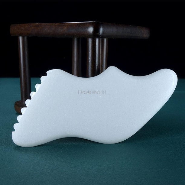 1Pcs Gouache Scraper White Jade Gua Sha Board Natural Stone Scraping Massage Tool For Body and Face Relaxation Detox Beauty Care