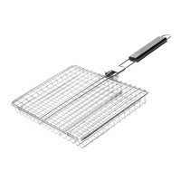 Ioensy - Cesta Para Asar A La Parrilla Con Asa De Madera Extraíble Y Clip Para Carne, Camarones Y Fiestas