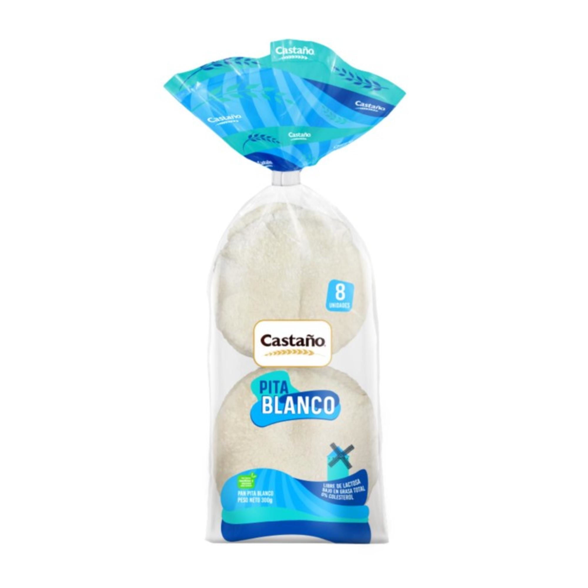 Pan Pita Blanco 8 Un 300 gr Castaño