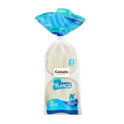 Pan Pita Blanco 8 Un 300 Gr Castaño