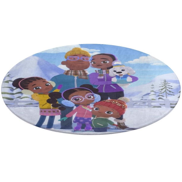 Cazadores del Clima Alfombra Redonda de Felpa Coral, Antideslizante, No Desprende Pelusas, Lavable y Duradera para Salón, Dormitorio y Habitación de Niños 60cm