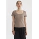 thumbnail image 1 of Polera Mujer Escote Cuadrado Rib Beige, 1 of 4