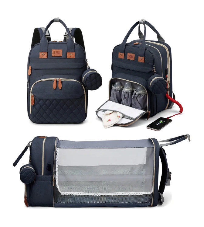 Riqui - Mochila Maternal 3 En 1 Azul