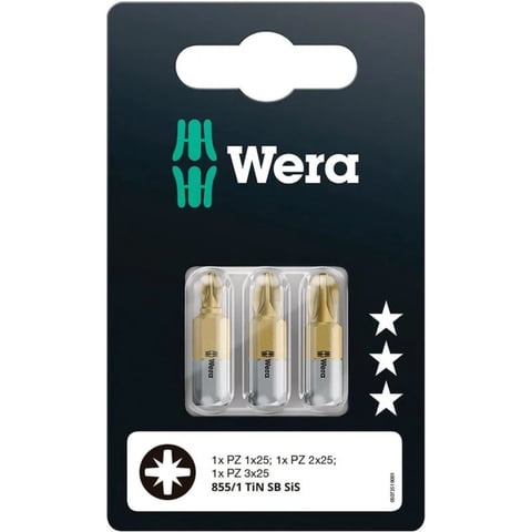 Wera - Set 3 Puntas Pozidriv Pz1 / Pz2 / Pz3 X 25 Mm