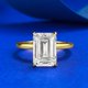 thumbnail image 2 of Anillo de Compromiso de Corte Esmeralda de 3.5 Quilates CZ Anillo de Diamante de Oro Simulado para Mujer Anillos de Promesa de Plata Esterlina 925 para Ella, 2 of 7