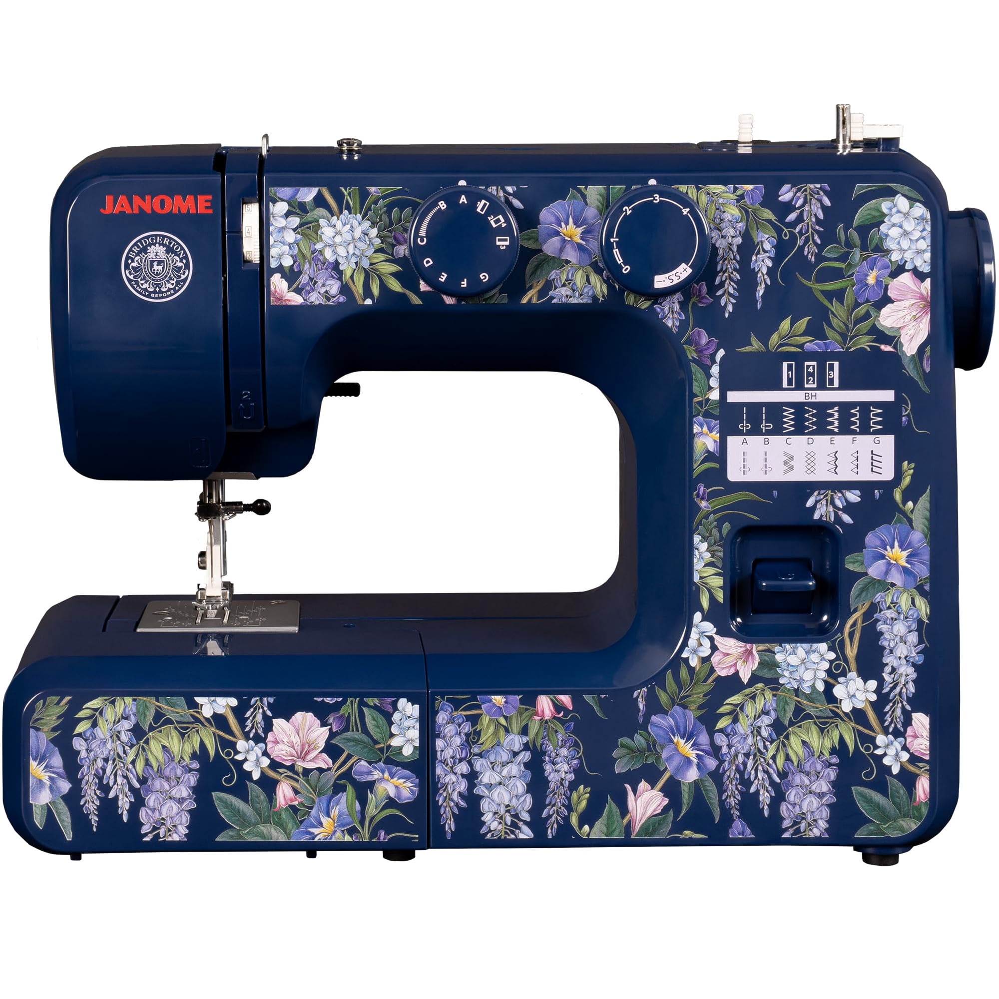 Máquina De Coser Janome Wisteria Promenade Bridgerton De 15 Puntadas