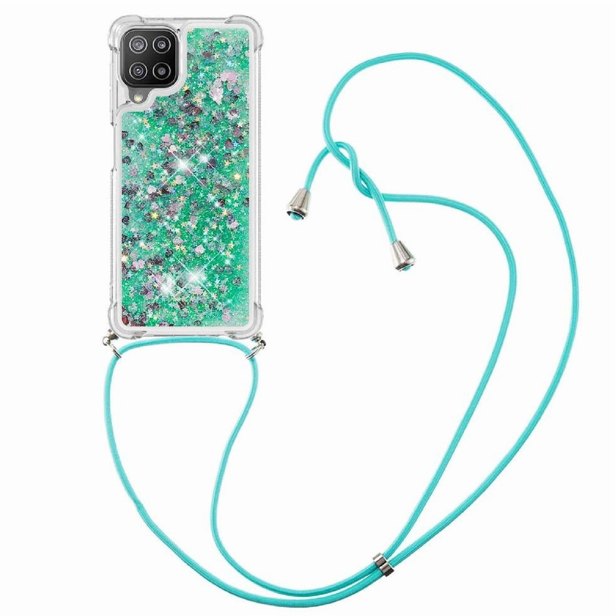 Funda Foxdock Para Samsung Galaxy A22 4G Con Cuerda Ajustable, Brillo Líquido, Protección Antigolpes Y Lente – Ideal Para Regalo