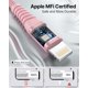 thumbnail image 2 of Cable de carga Aioneus para iPhone, paquete de 2, 6 pies, nailon trenzado, rosa, 2 of 7