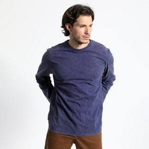 Truval - Polera Manga Larga Cuello Redondo Vintage Azul Xxl