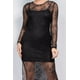 thumbnail image 2 of Saronite Vestido Midi de Fiesta con Abertura y Manga Larga, Cuello Redondo y Pedrería de Encaje, Negro (para Mujer), 2 of 5