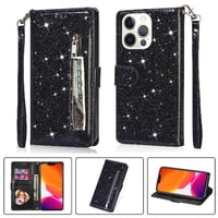 Foxdock - Funda Para Elegante Funda Iphone 13 Pro Glitter Con Cremallera-Ideal Para El Uso Diario