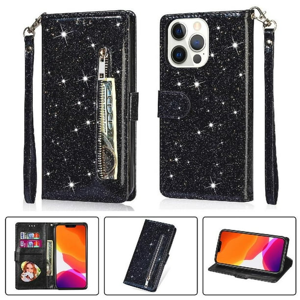 Funda Para Elegante Funda Iphone 13 Pro Glitter Con Cremallera-ideal Para El Uso Diario